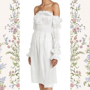SLEEPER Michelin Silk Dress White